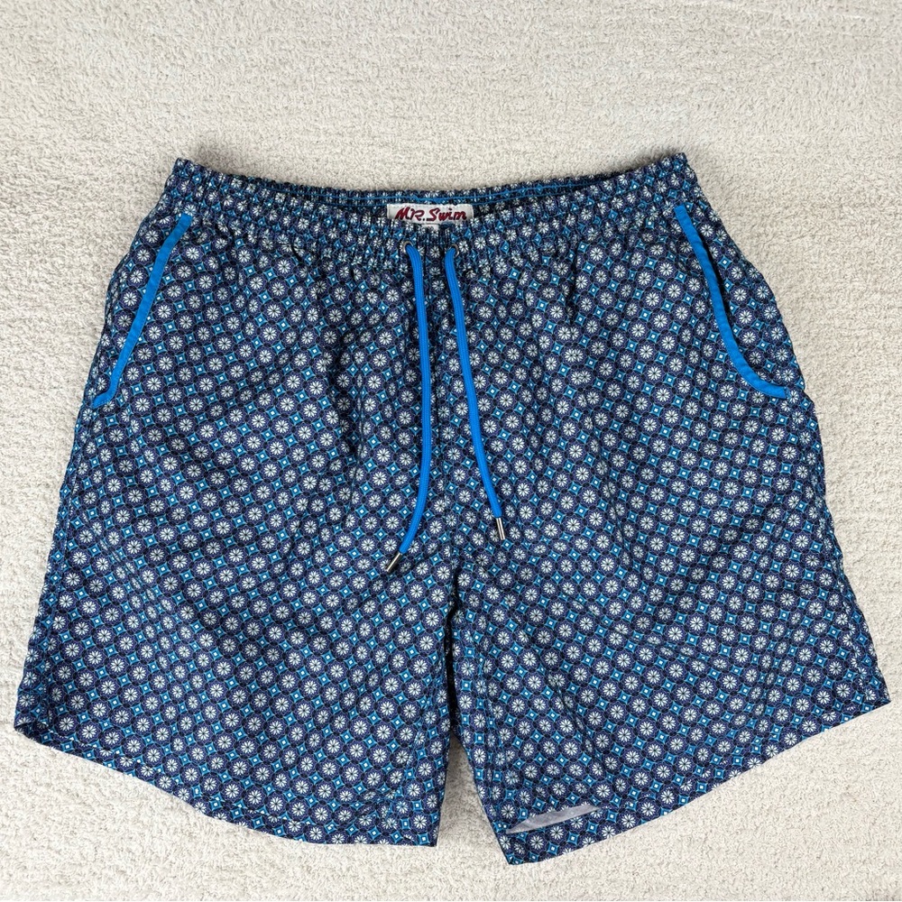 Mr Swim Trunks‎ Boys XXL Blue Youth Lined Pockets Beach Polyester Board Shorts